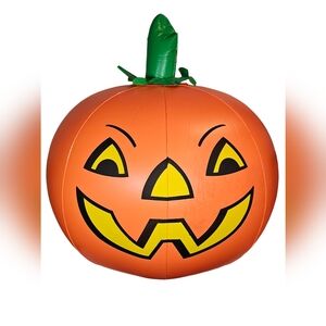 Vtg 91 Inflatable Large 32" Pumpkin Lillian Vernon Blow Up Vinyl Jack O' Lantern